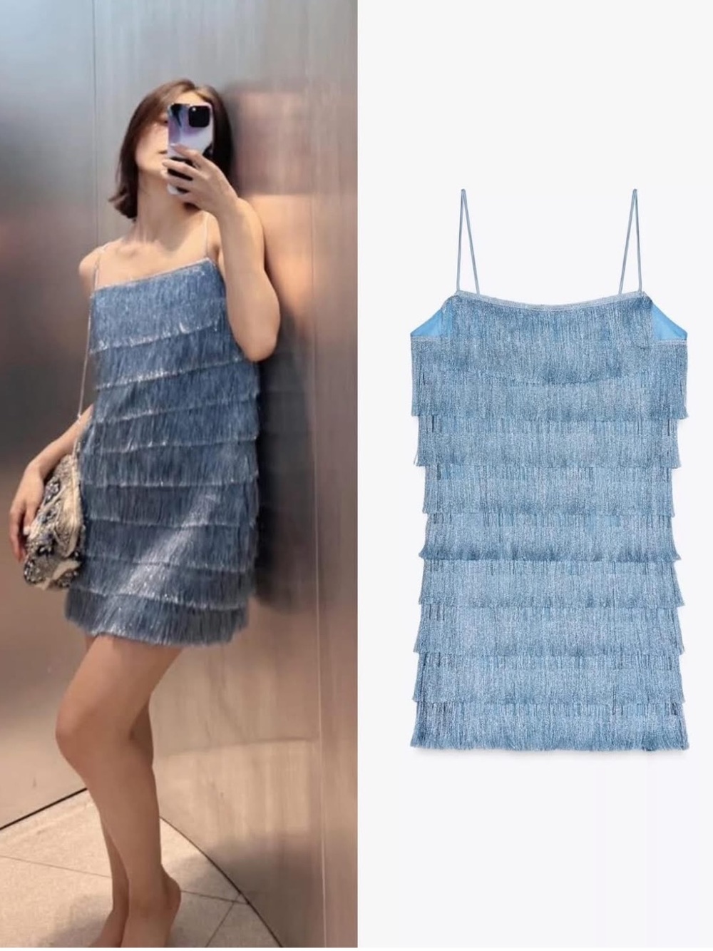 Zara Fringed Mini Dress - Picture 6 of 16